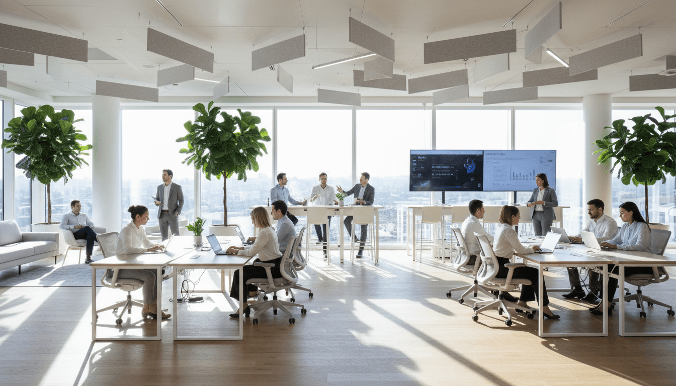 professional team in modern office with natural lighting